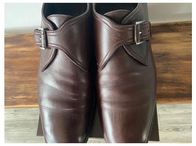 Scarpe monk strap in pelle marrone A. Testoni - vista 7