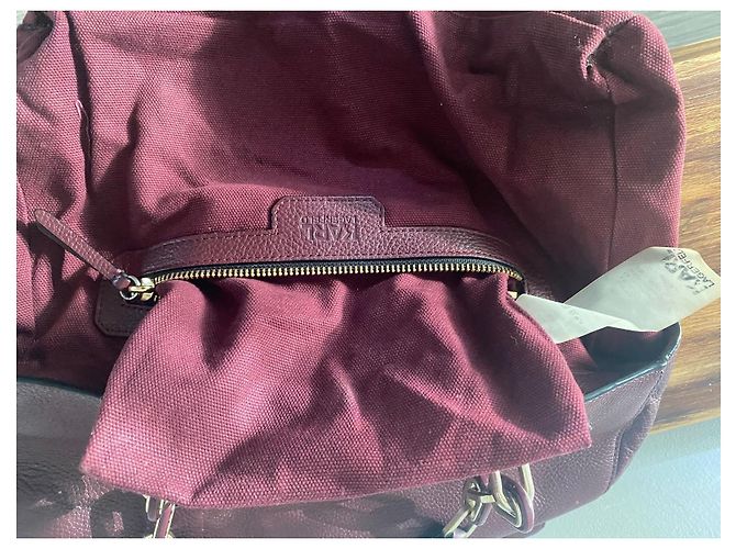 Borsa Karl Lagerfeld in pelle bordeaux Bordò - vista 5