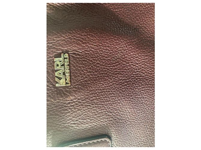 Borsa Karl Lagerfeld in pelle bordeaux Bordò - vista 9