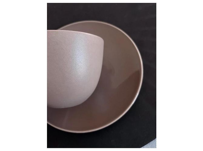 4 chávenas de grés + pires Calvin Klein Home - Taupe - 8 disponíveis - vista 2