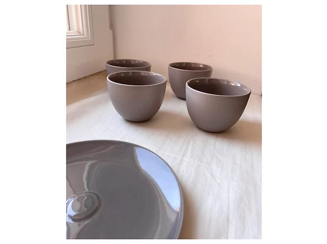 4 chávenas de grés + pires Calvin Klein Home - Taupe - 8 disponíveis - vista 8