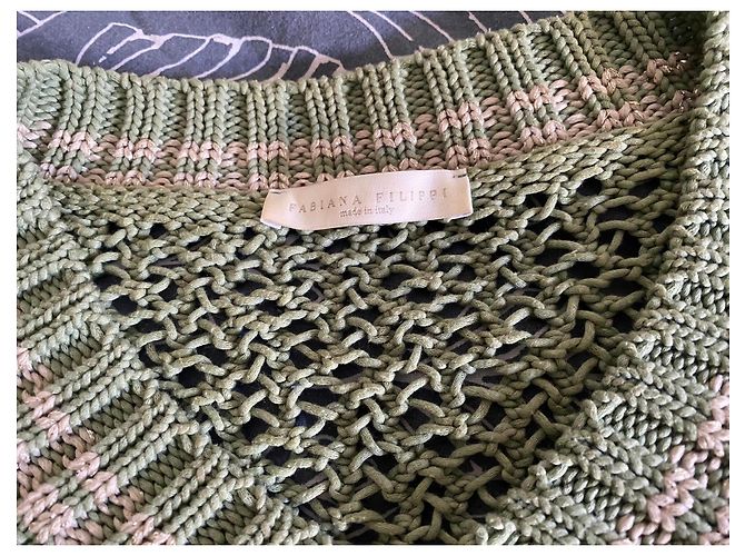 Fabiana Filippi Baumwollpullover in Grün und Beige - Ansicht 12