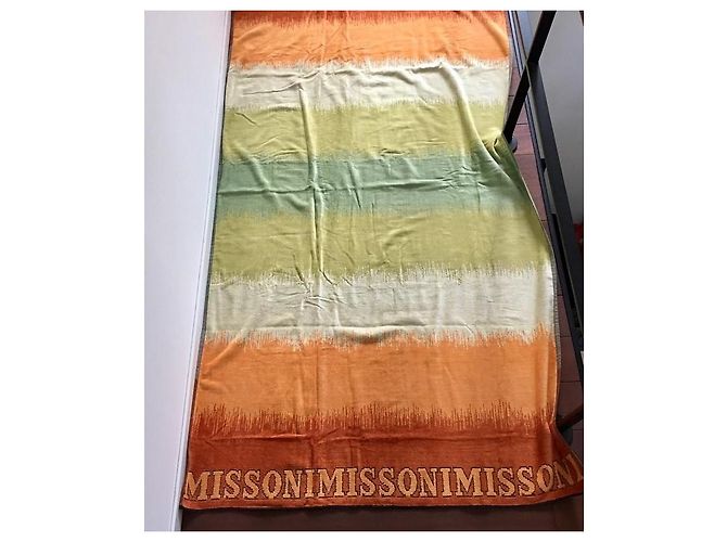 Serviette de plage Missoni Neuve 100 x 180 cm Blanc Beige Vert Orange - vue 2