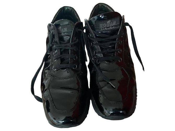 Hogan Interactive Sneaker aus schwarzem Lackleder - Ansicht 2