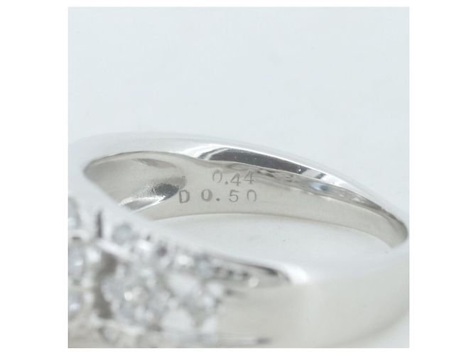 Autre Marque Pt900 Ring mit Aquamarin und Diamant Blau - Ansicht 5