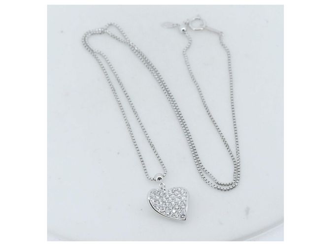 Autre Marque Collana Rose Vif K18WG Diamanti Argento - vista 2