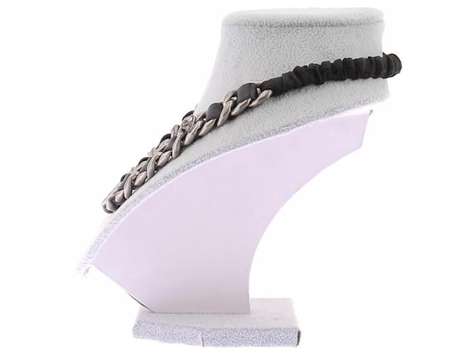 Chanel Collana in argento e pelle Nero - vista 3