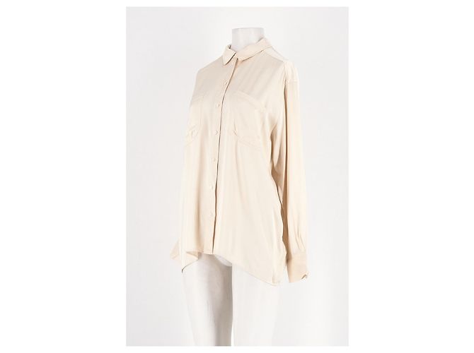 Camisa recta de viscosa beige SéZane - vista 4