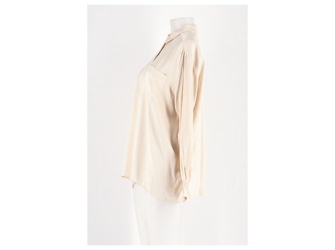 Camisa recta de viscosa beige SéZane - vista 5