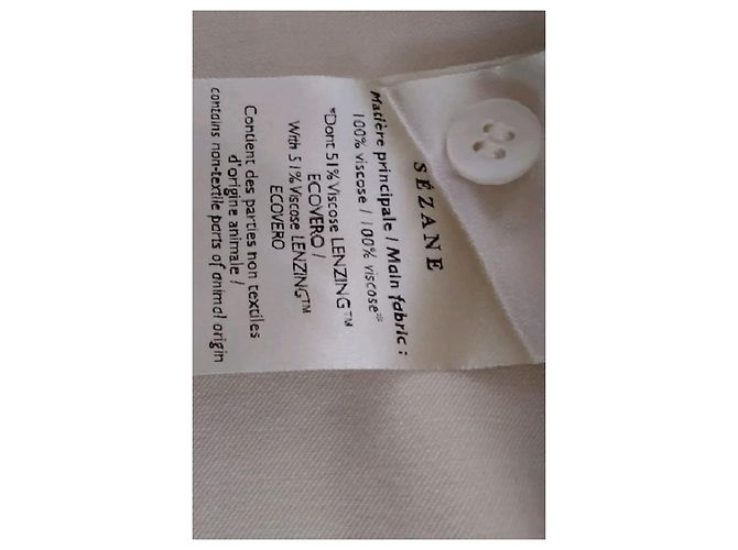 Camisa recta de viscosa beige SéZane - vista 8