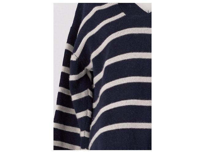 Autre Marque Braided Wollpullover marineblau - Ansicht 3