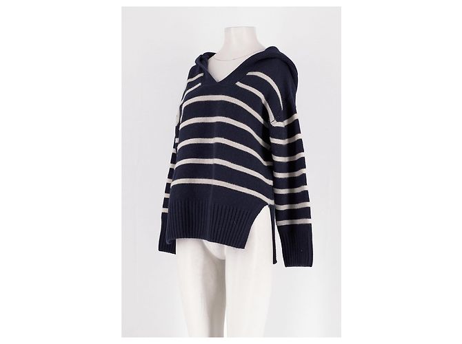 Autre Marque Braided Wollpullover marineblau - Ansicht 4