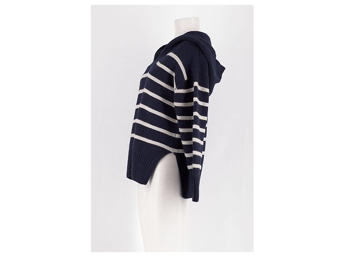 Autre Marque Braided Wollpullover marineblau - Ansicht 5