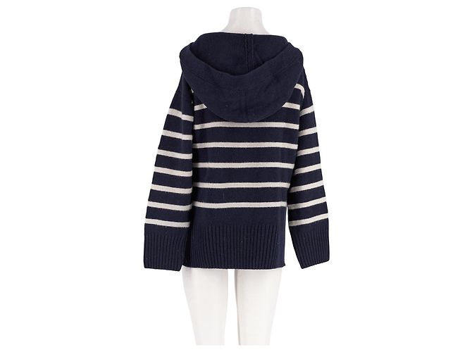 Autre Marque Braided Wollpullover marineblau - Ansicht 6