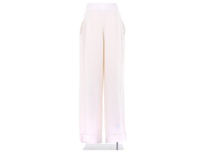 Dior Cremefarbene Viscosehose Beige - Ansicht 2