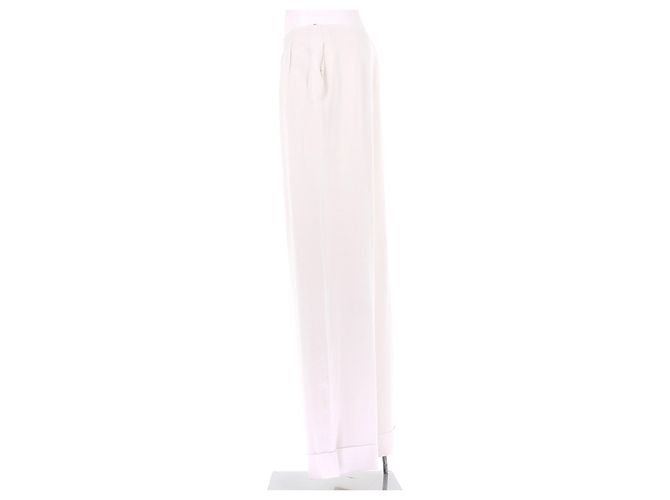 Dior Cremefarbene Viscosehose Beige - Ansicht 4