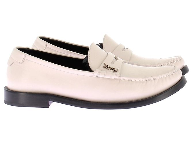 Mocassini Saint Laurent in pelle bianca Bianco - vista 2