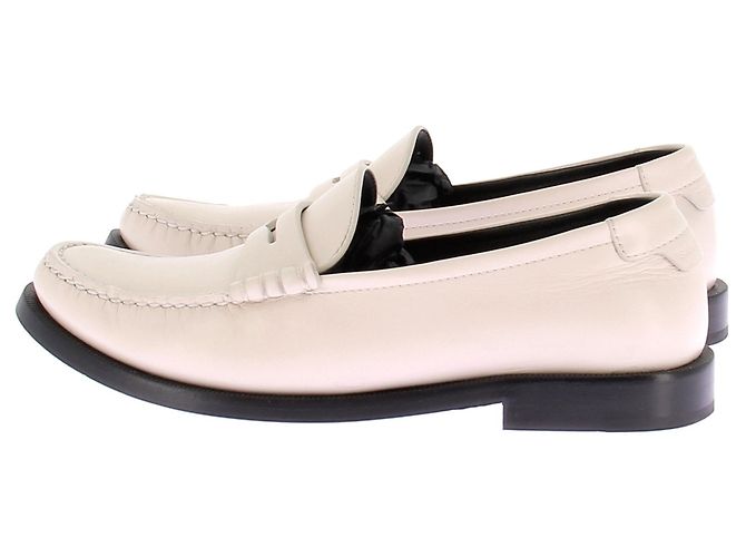 Mocassini Saint Laurent in pelle bianca Bianco - vista 3