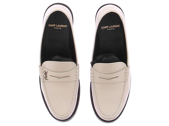 Mocassini Saint Laurent in pelle bianca Bianco - vista 6