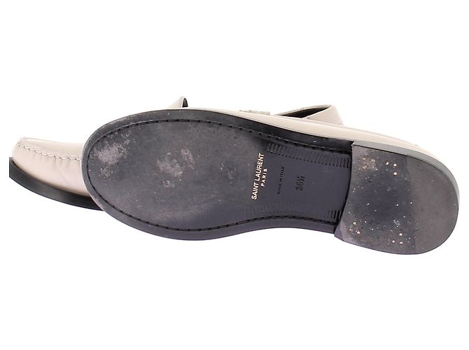 Mocassini Saint Laurent in pelle bianca Bianco - vista 7