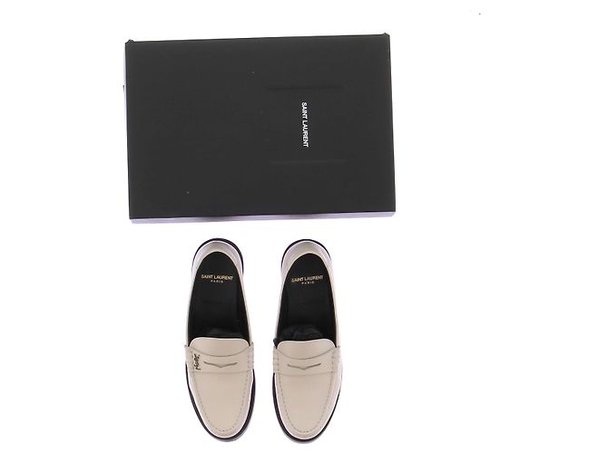 Mocassini Saint Laurent in pelle bianca Bianco - vista 8