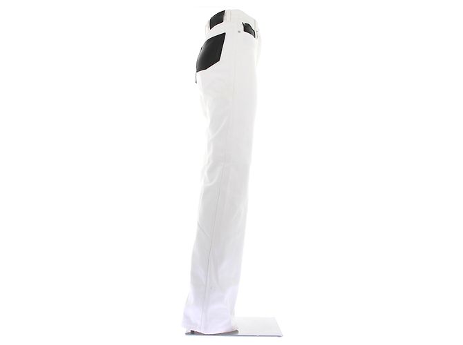 Paco Rabanne White Cotton Jeans with Leather Panels - view 3