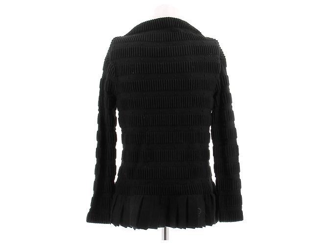 Alaïa Top de lana negro con flecos - vista 2