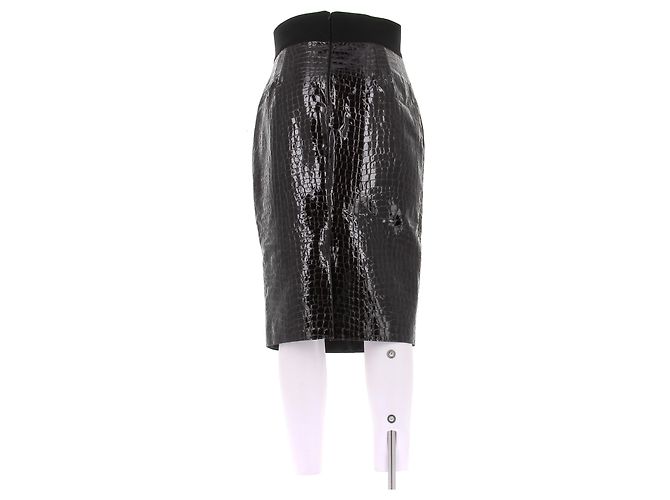 Falda de cuero marrón Marc Jacobs Castaño - vista 2