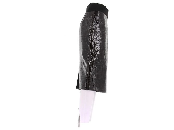 Falda de cuero marrón Marc Jacobs Castaño - vista 3