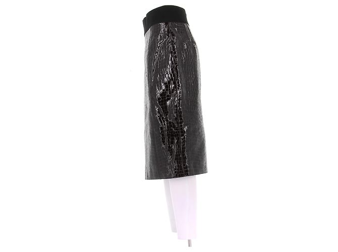 Falda de cuero marrón Marc Jacobs Castaño - vista 4