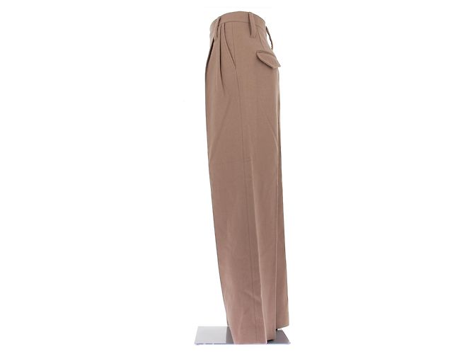 Autre Marque Pantalones marrones de lana Castaño - vista 4