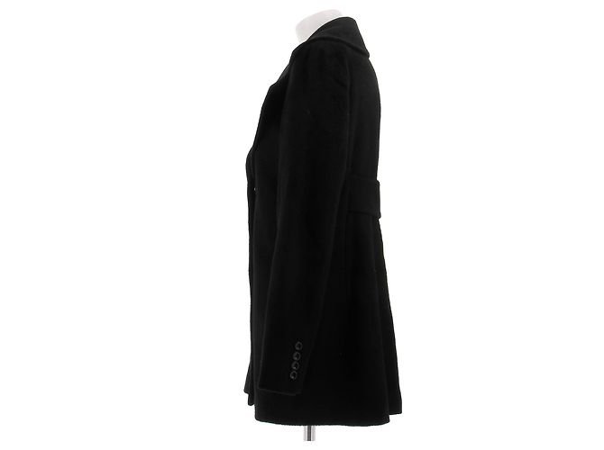 Max Mara Mantel Schwarz Viscose Größe 38 - Ansicht 4