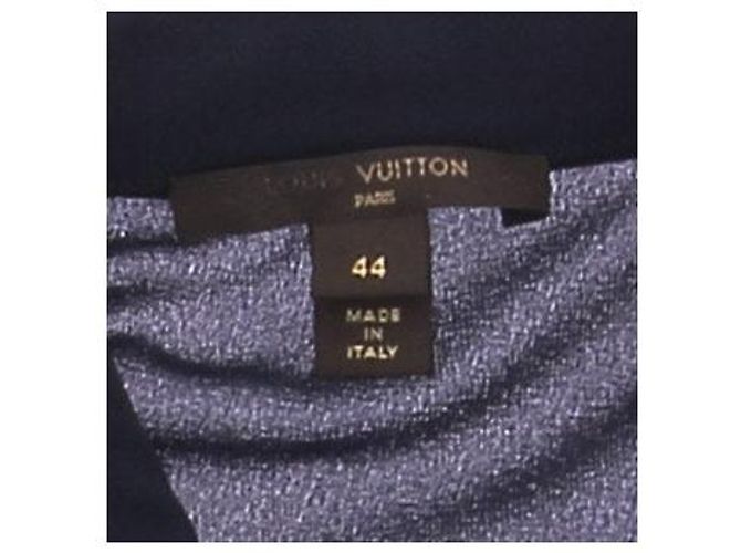 Louis Vuitton Camicia blu navy in seta e pizzo - vista 6