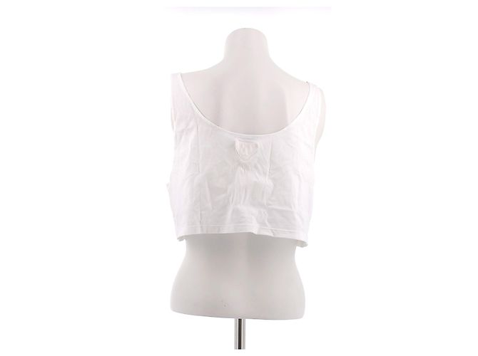 Crop top blanco de algodón Prada - vista 2