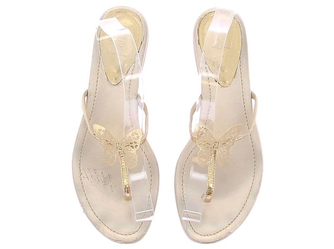 Fendi Sandalen aus Leder Gold Größe 38 - Ansicht 6