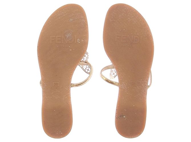 Fendi Sandalen aus Leder Gold Größe 38 - Ansicht 7