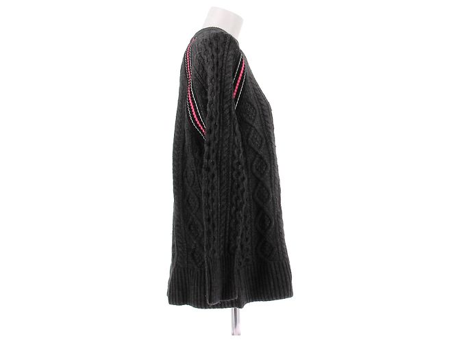 T By Alexander Wang Pull torsadé gris et rose - vue 3