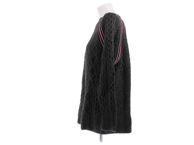 T By Alexander Wang Pull torsadé gris et rose - vue 4