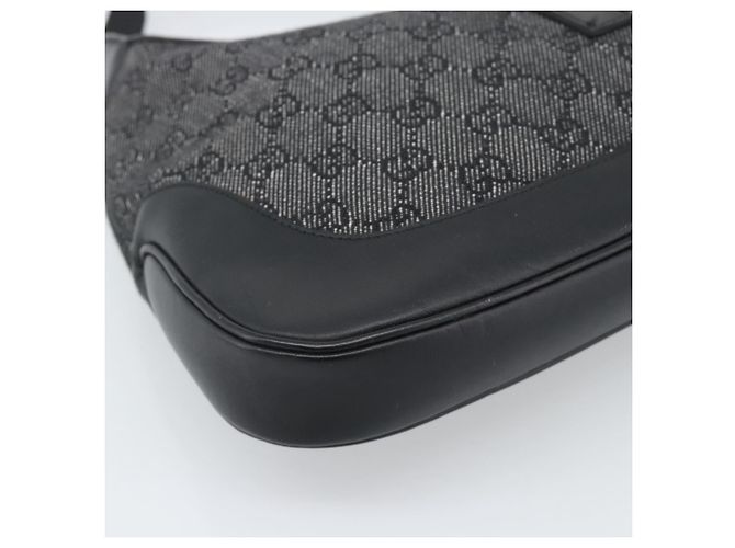 GUCCI GG Canvas Jackie Shoulder Bag Black Silver 00963 - vista 11