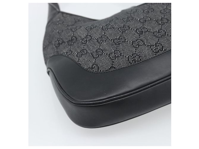 GUCCI GG Canvas Jackie Shoulder Bag Black Silver 00963 - vista 13