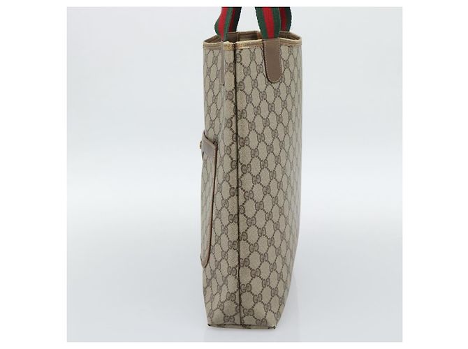 GUCCI GG Supreme Tote Bag PVC Leather Beige - vista 5