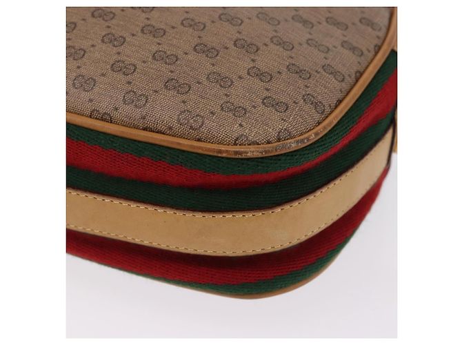 GUCCI Micro GG Shoulder Bag PVC Leather Beige Gold Tone - vista 11