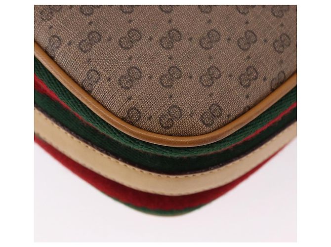 GUCCI Micro GG Shoulder Bag PVC Leather Beige Gold Tone - vista 12