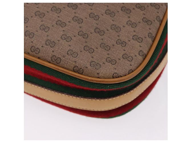 GUCCI Micro GG Shoulder Bag PVC Leather Beige Gold Tone - vista 13
