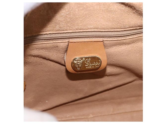 GUCCI Micro GG Shoulder Bag PVC Leather Beige Gold Tone - vista 16