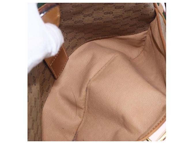 GUCCI Micro GG Shoulder Bag PVC Leather Beige Gold Tone - vista 22