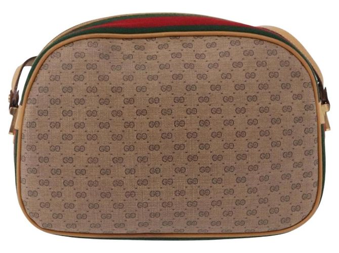 GUCCI Micro GG Shoulder Bag PVC Leather Beige Gold Tone - vista 3