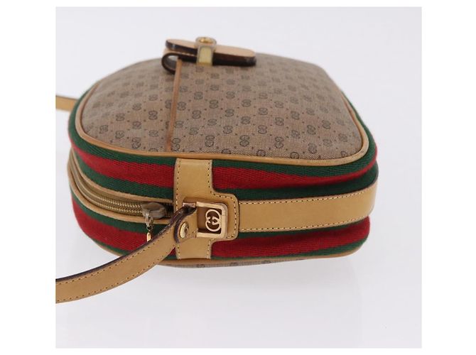 GUCCI Micro GG Shoulder Bag PVC Leather Beige Gold Tone - vista 5