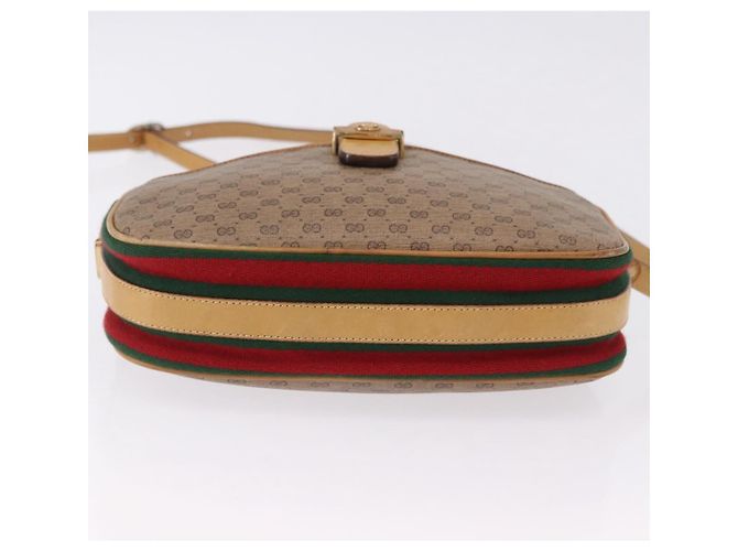 GUCCI Micro GG Shoulder Bag PVC Leather Beige Gold Tone - vista 9