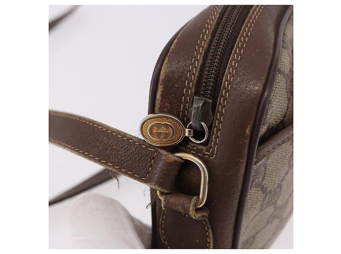 GUCCI GG Supreme Web Sherry Line Bag PVC Beige Gold 116 02 089 - vista 15